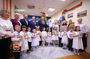 Фото: В рамках акции «Наши дети» губернатор Гродненской области Юрий Караев посетил «Специальный детский сад №21 г. Гродно»