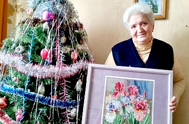 Фото: Любимые ирисы на полотне