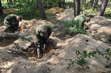 Фото: В Свислочском районе ведет раскопки поисковый батальон Вооруженных Сил Республики Беларусь