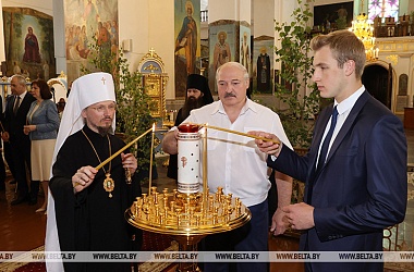 Фото: Lukashenko visits Holy Dormition Monastery in Zhirovichi