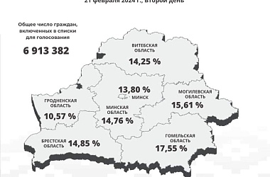 Фото: ЦИК Беларуси отмечает достаточно высокую явку во время двух дней досрочного голосования по выборам депутатов