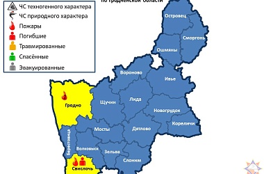 Фото:  За прошедшие сутки на территории Гродненской области произошло 3 пожара. Погиб 1 человек